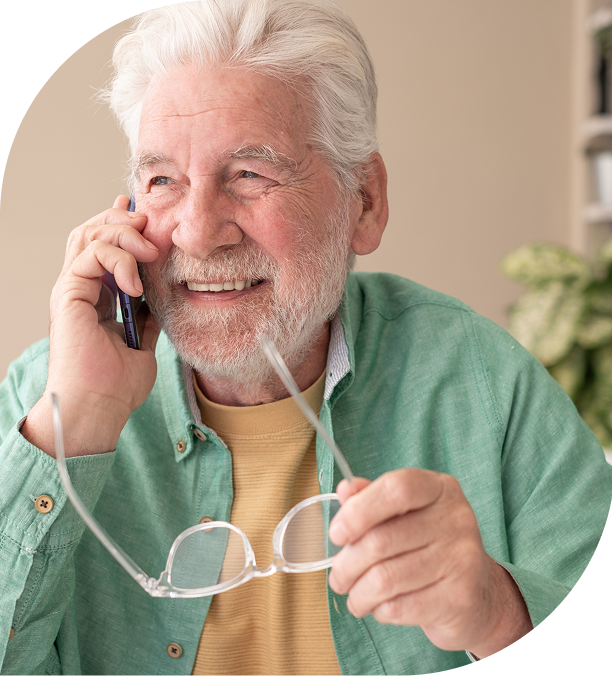 Senior talking on the phone